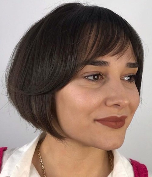 Round Bob with Side Bangs