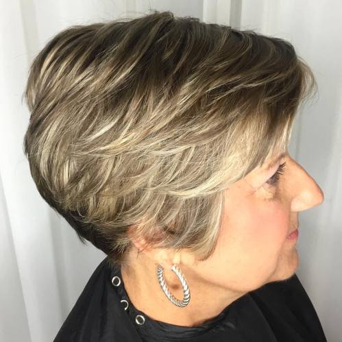 Short Layered Hairstyle For Older Ladies