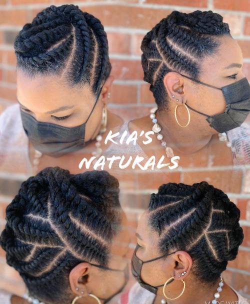Natural Upstyle with Flat Twists