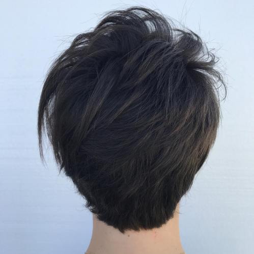 Brunette Pixie With Razored Layers