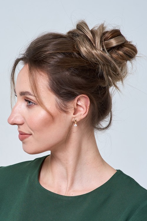Chic Messy Bun for Thin Hair with Extensions