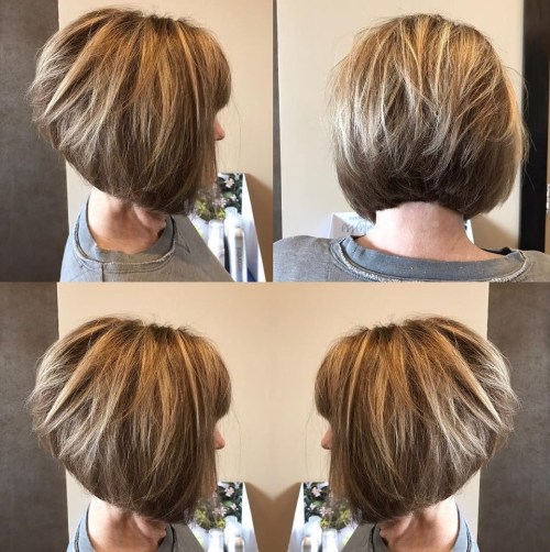Inverted Bob With Blonde Highlights