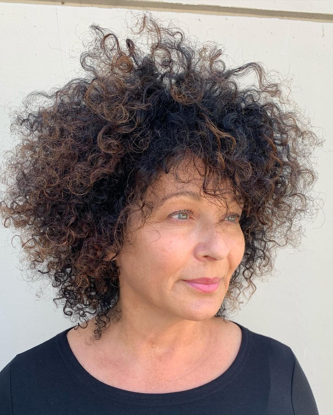Wash and Go Hairstyle on Natural Hair for Older Women