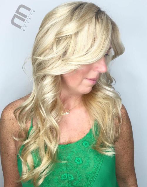 Curly Long Blonde Hairstyle