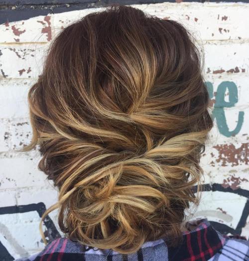 Messy Loose Updo For Hair With Highlights