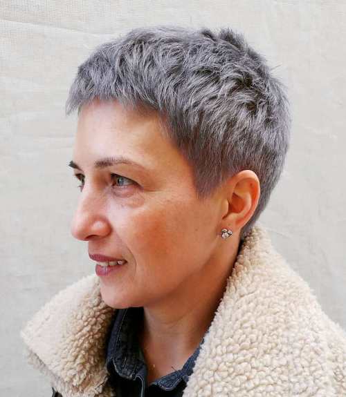 Really Short Gray Haircut For Women