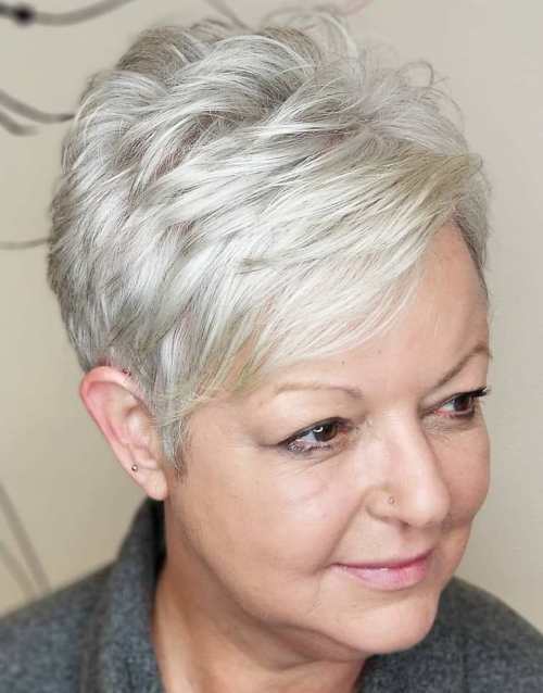 Textured Gray Pixie Hairstyle