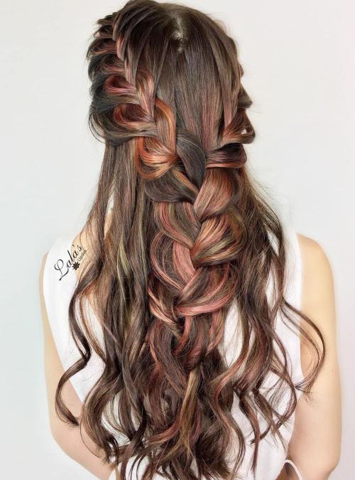Two Braids Into One Half Up Hairstyle